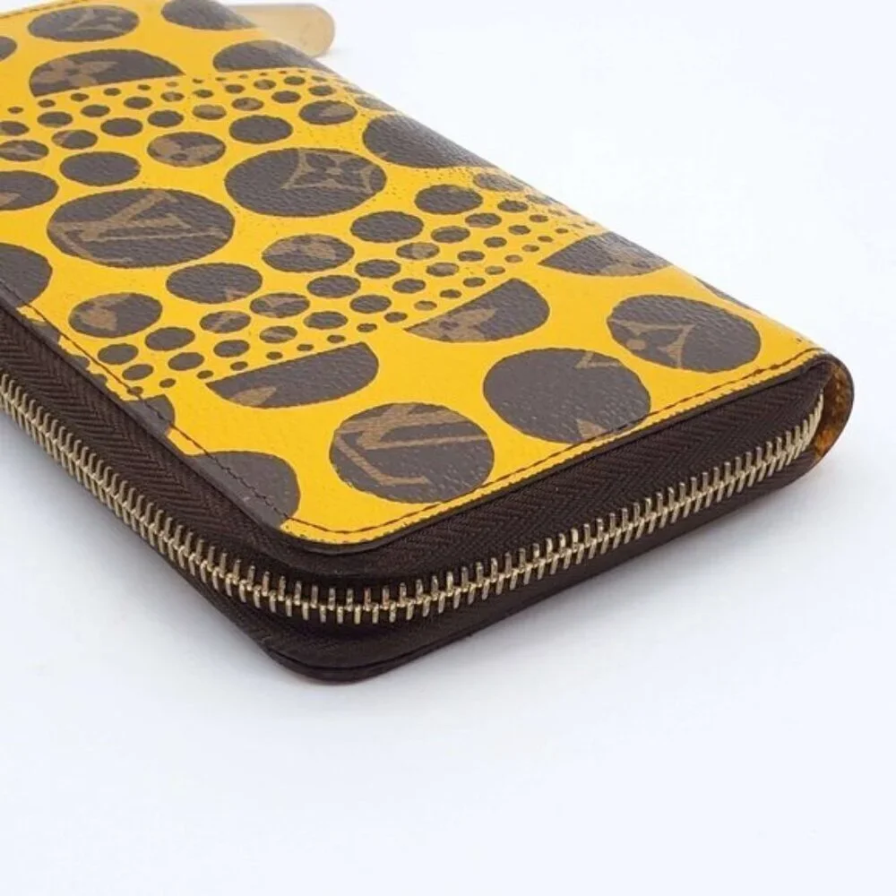 Authentic Louis Vuitton Yayoi Kusama Zippy Wallet Yellow Monogram Dots